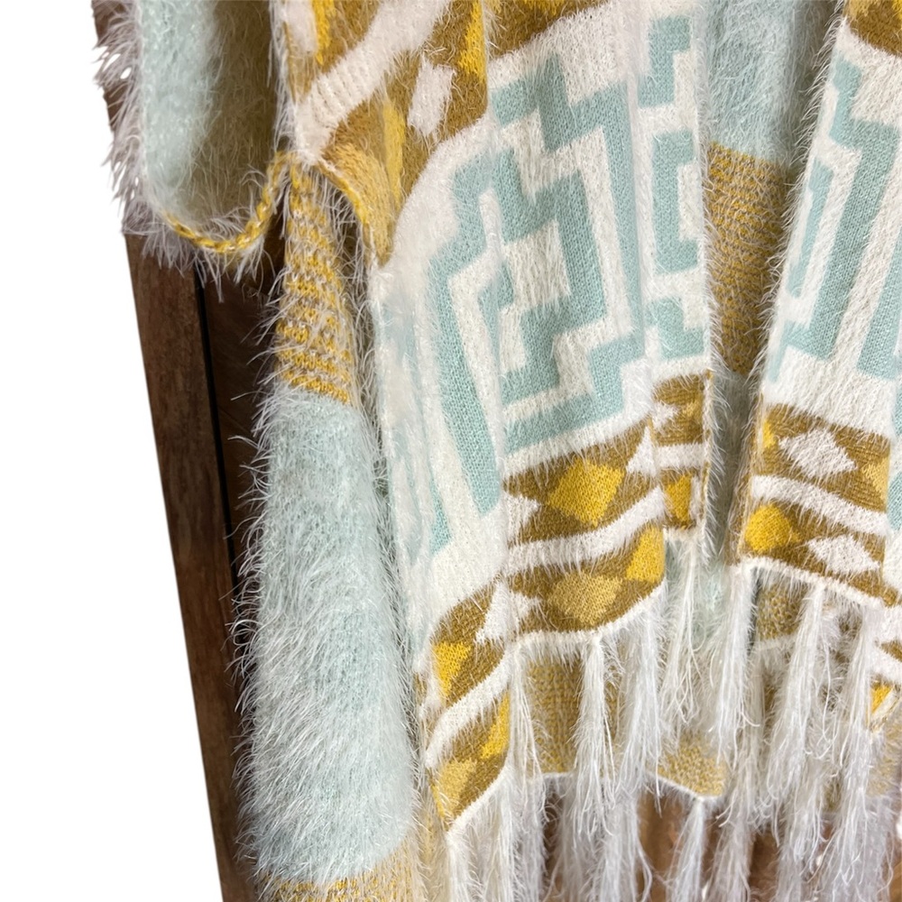 NWT Free People Cozy Diamondback Fringe Kimono - Picture 8 of 11